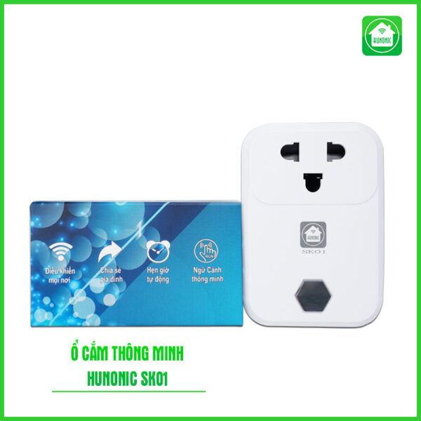 Ổ cắm thông minh wifi Hunonic SK01 – Wifi Điều khiển từ xa qua điện thoại